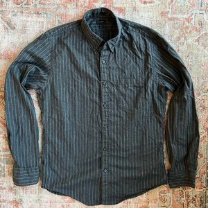 Grey J. Crew Men's Long-Sleeve Button-Down Shirt